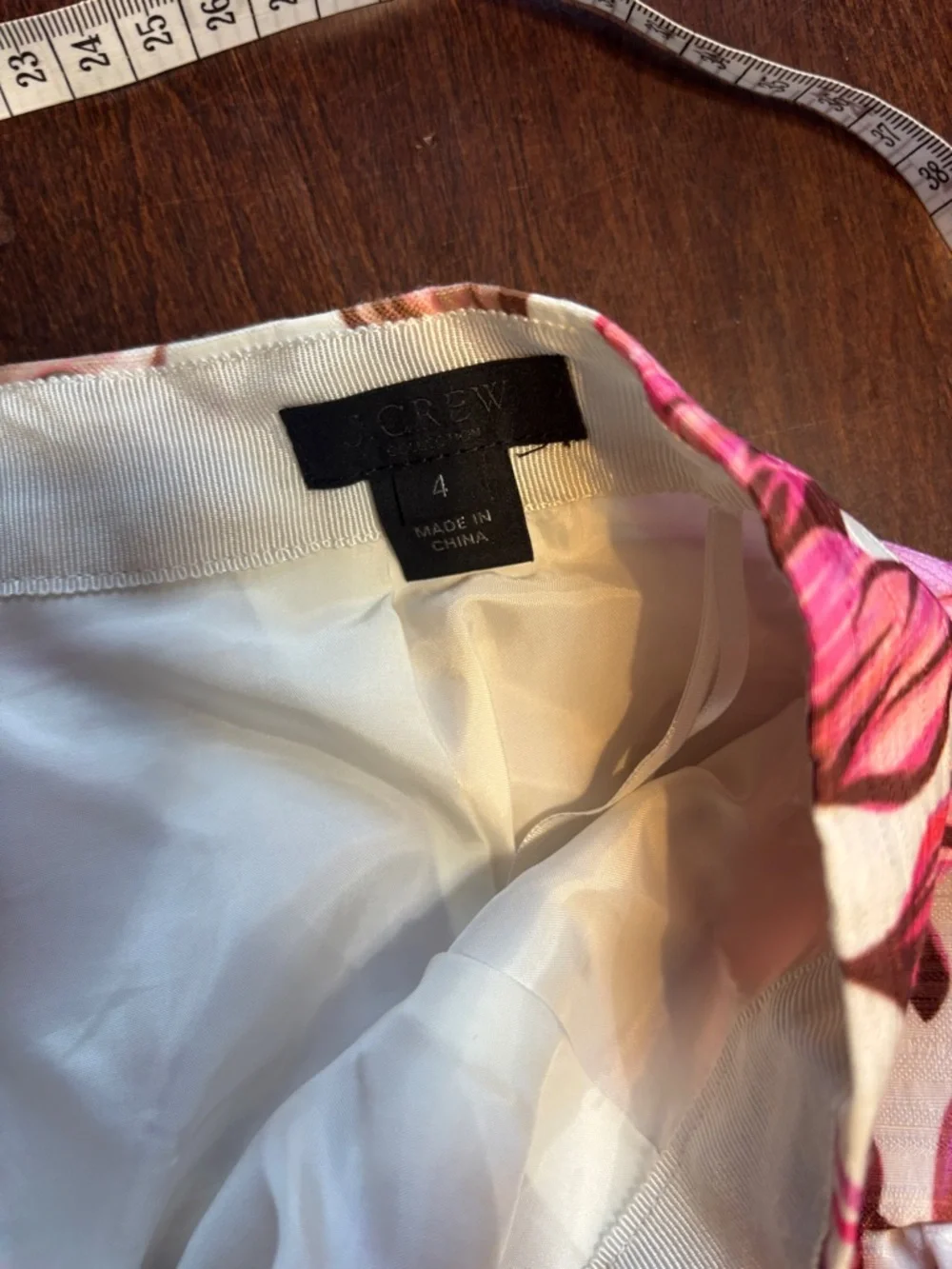 J.Crew Collection painted floral tulle lined ball skirt pink brown flowers Sz 4